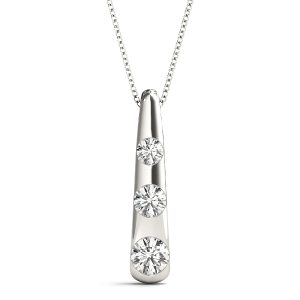 Oliver Lab-Created Diamond White Gold Designer Pendant Necklace