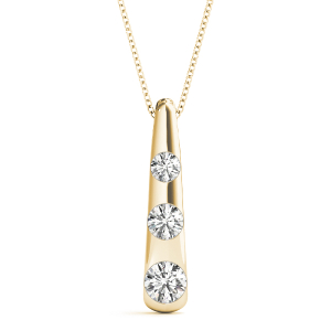 Oliver Lab-Created Diamond Yellow Gold Designer Pendant Necklace