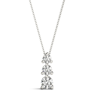 Rupert Lab-Created Diamond White Gold Prong Set Designer Pendant Necklace