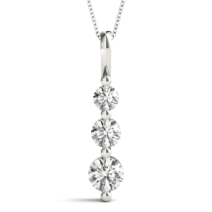 Fenn Lab-Created Diamond White Gold Prong Set Designer Pendant Necklace