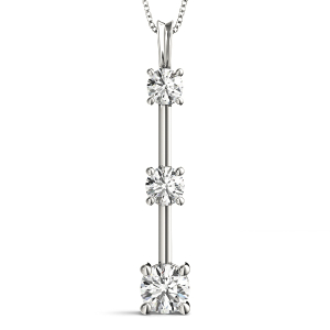 Talin Lab-Created Diamond White Gold Prong Set Designer Pendant Necklace