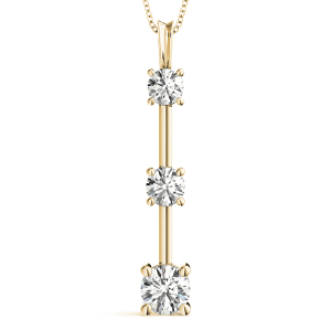 Talin Lab-Created Diamond Yellow Gold Prong Set Designer Pendant Necklace