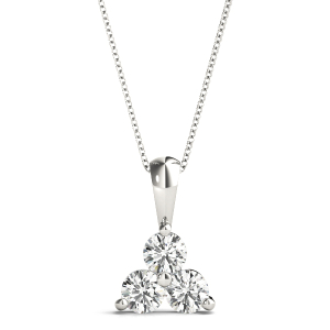 Ernest Lab-Created Diamond White Gold Prong Set Designer Pendant Necklace