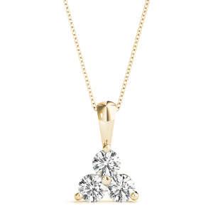 Ernest Lab-Created Diamond Yellow Gold Prong Set Designer Pendant Necklace