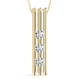 Parry Lab-Created Diamond Yellow Gold Bezel Set Designer Pendant Necklace