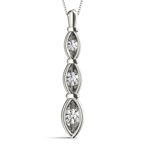 Tristin Lab-Created Diamond White Gold Bezel Set Designer Pendant Necklace