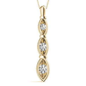 Tristin Lab-Created Diamond Yellow Gold Bezel Set Designer Pendant Necklace