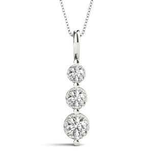 Scott Lab-Created Diamond White Gold Prong Set Designer Pendant Necklace