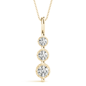 Scott Lab-Created Diamond Yellow Gold Prong Set Designer Pendant Necklace