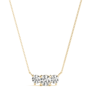 Brian Lab-Created Diamond Yellow Gold Prong Set Designer Pendant Necklace