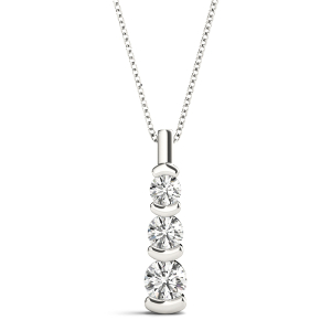 Edwin Lab-Created Diamond White Gold Bar Set Designer Pendant Necklace