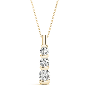 Edwin Lab-Created Diamond Yellow Gold Bar Set Designer Pendant Necklace