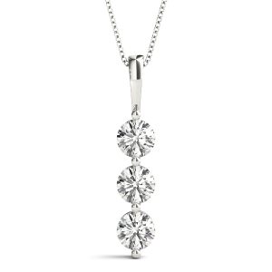 Bill Lab-Created Diamond White Gold Prong Set Designer Pendant Necklace