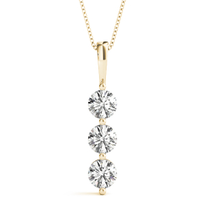 Bill Lab-Created Diamond Yellow Gold Prong Set Designer Pendant Necklace