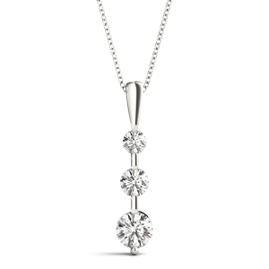 Finn Lab-Created Diamond White Gold Prong Set Designer Pendant Necklace