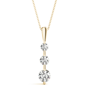 Finn Lab-Created Diamond Yellow Gold Prong Set Designer Pendant Necklace