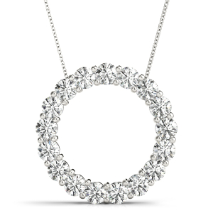 Bixby Lab-Created Diamond Round cut Prong Set Circle Pendant Necklace