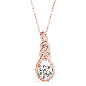 Orson Lab-Created Diamond Rose Gold Prong Set  Designer Pendant Necklace