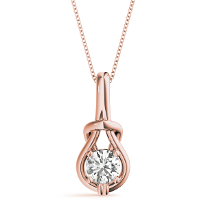 Wilfred Lab-Created Diamond Rose Gold Prong Setting  Designer Pendant Necklace