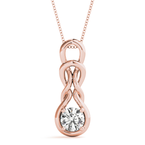 Max Lab-Created Diamond Rose Gold Prong Set  Designer Pendant Necklace