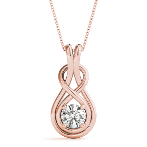 Ewan Lab-Created Diamond Rose Gold Bezel Set  Designer Pendant Necklace