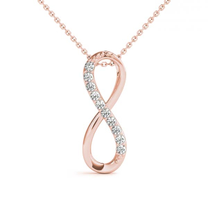 Owen Lab-Created Diamond Rose Gold Channel Set  Designer Pendant Necklace