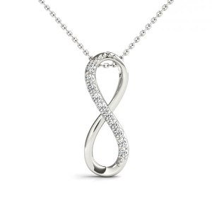 Owen Lab-Created Diamond Silver Channel Set  Designer Pendant Necklace