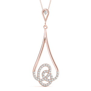 Shiloh Lab-Created Diamond Rose Gold Bezel Set Designer Pendant Necklace