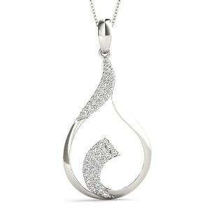 Ryker Lab-Created Diamond White Gold Prong Set Designer Pendant Necklace