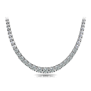 Vriha Natural White Gold 4 Prong Set Diamond Necklace