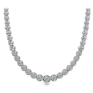 Vidushi Natural Silver 4 Prong Set Diamond Necklace