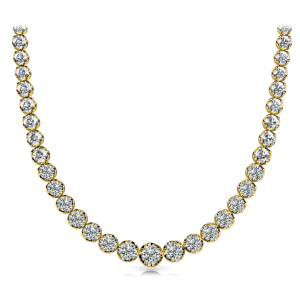 Vidushi Natural Yellow Gold 4 Prong Set Diamond Necklace