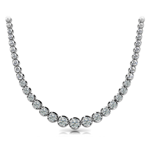 Victorie Lab-Created White Gold 4 Prong Set Diamond Necklace