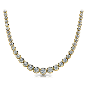 Victorie Lab-Created Yellow Gold 4 Prong Set Diamond Necklace