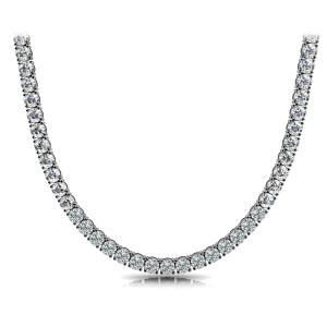 Vashti Natural White Gold 4 Prong Set Diamond Necklace