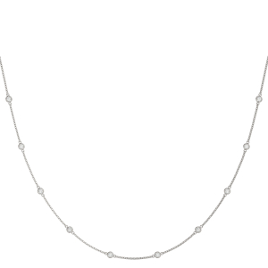 Vismaya Natural Silver Bezel Set Diamond Necklace