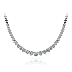 Viaana Natural Round cut 3 Prong Set  Diamond Necklace