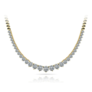 Viaana Natural Yellow Gold 3 Prong Set Diamond Necklace