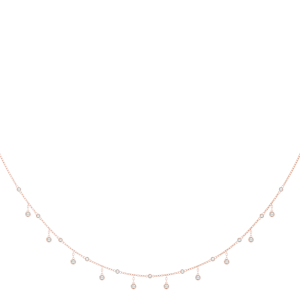 Vallon Natural Rose Gold Bezel Set Diamond Necklace