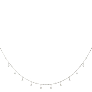 Vallon Natural White Gold Bezel Set Diamond Necklace