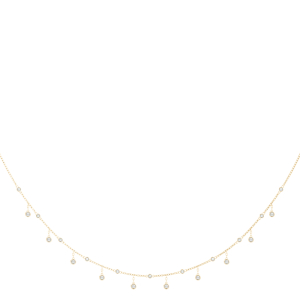 Vallon Natural Yellow Gold Bezel Set Diamond Necklace