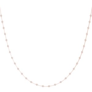 Venessa Natural Rose Gold Bezel Set Diamond Necklace