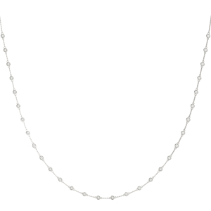 Venessa Natural Round cut Bezel Set  Diamond Necklace