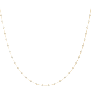 Venessa Natural Yellow Gold Bezel Set Diamond Necklace