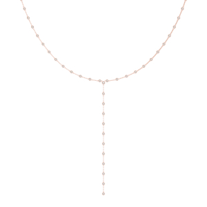 Vea Natural Rose Gold Bezel Set Diamond Necklace