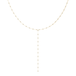 Vea Natural Yellow Gold Bezel Set Diamond Necklace