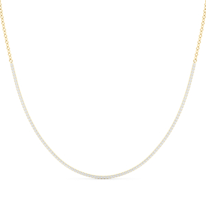 Veya Natural Yellow Gold 4 Prong Set Diamond Necklace