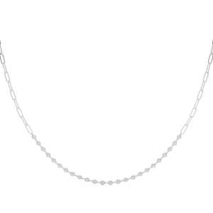 Vallery Natural White Gold Bezel Set Diamond Necklace