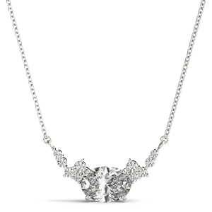 Veida Natural White Gold 4 Prong Set Diamond Necklace