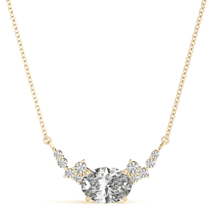 Veida Natural Yellow Gold 4 Prong Set Diamond Necklace